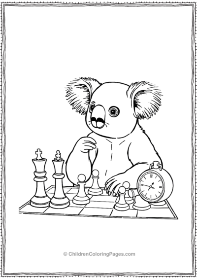 Koala-Playing-Chess Free PDF Printable