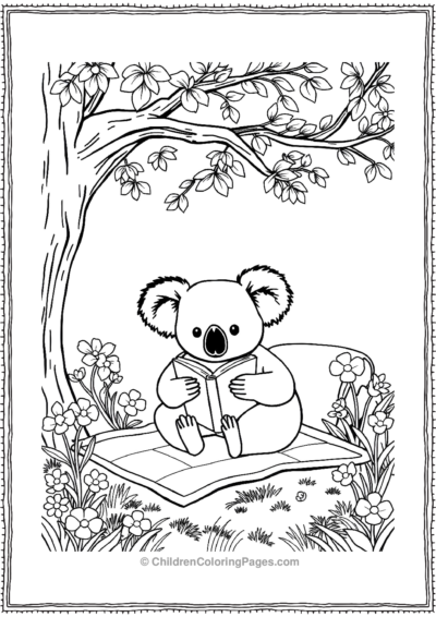 Koala-Reading-A-Book Free PDF Printable