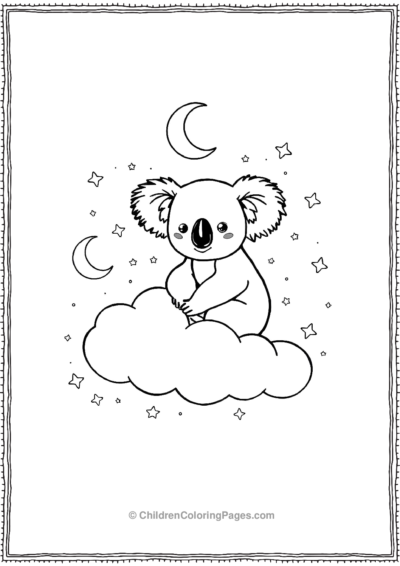 Koala-Sitting-On-A-Fluffy-Cloud Free PDF Printable