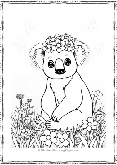 Koala-Wearing-A-Flower-Crown Free PDF Printable