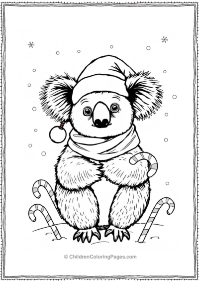 Koala-Wearing-A-Santa-Hat Free PDF Printable