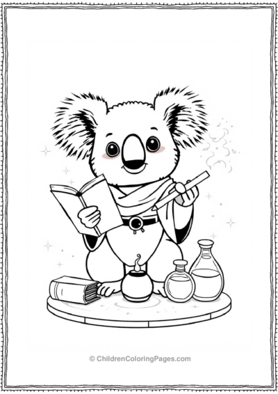 Koala-Wielding-Magic Free PDF Printable