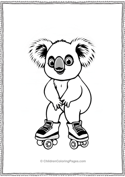 Koala-With-Roller-Skates Free PDF Printable