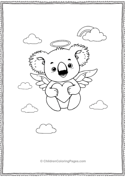 Koala-With-Small-Angel-Wings Free PDF Printable