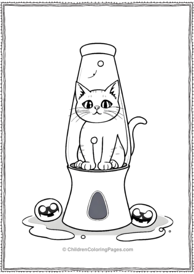 Lava-Lamp-Cat-Floating-In-Gooey-Halloweencolored Free PDF Printable