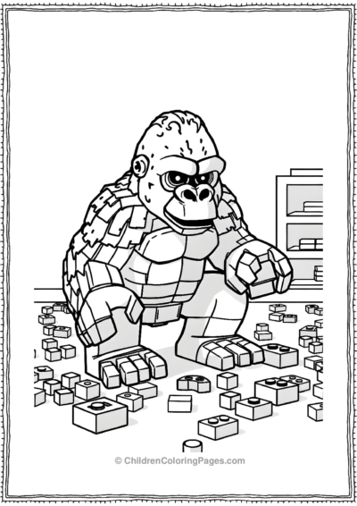 Lego-Gorilla-Assembling-Blocks-1 Free PDF Printable