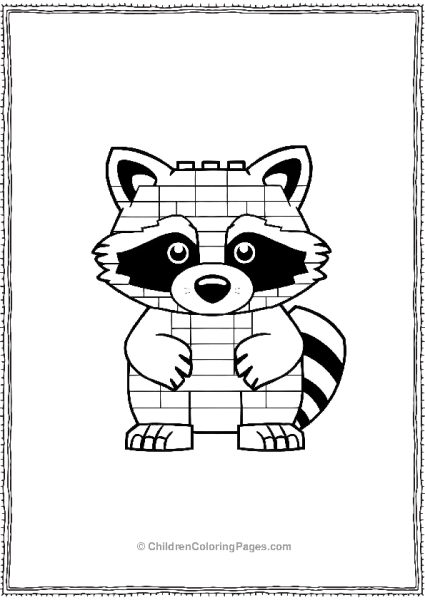 Legolike Raccoon Free PDF Printable