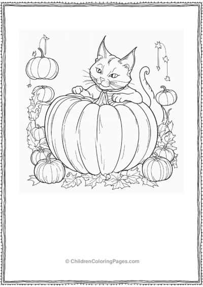 Lucifer The Cat With A Pumpkin Free PDF Printable