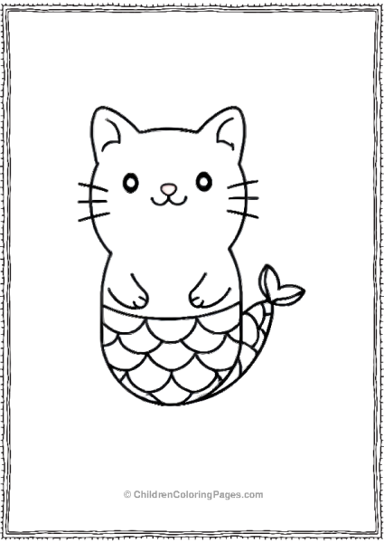 Mermaid Cat Scaled Free PDF Printable