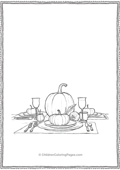 Minimalistic-Table-Setting-With-Pumpkins Free PDF Printable