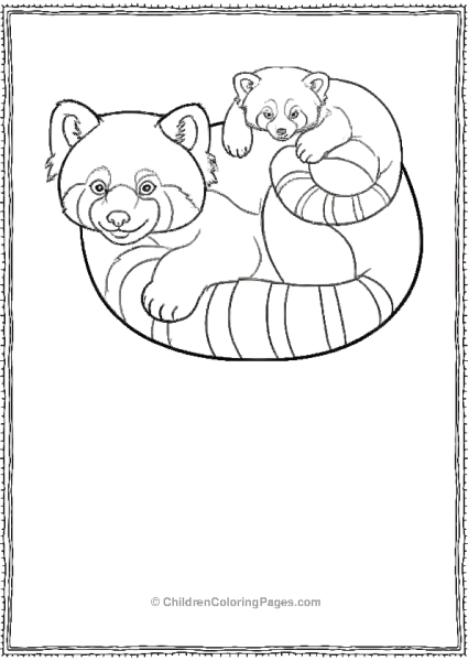 Mummy Red Panda With A Baby Free PDF Printable