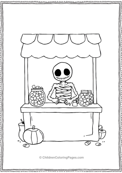 Mummy-Running-a-Candy-Stand Free PDF Printable