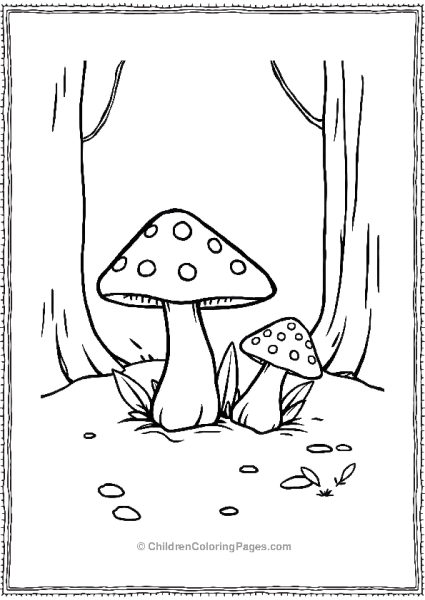 Mushrooms In A Forest Free PDF Printable