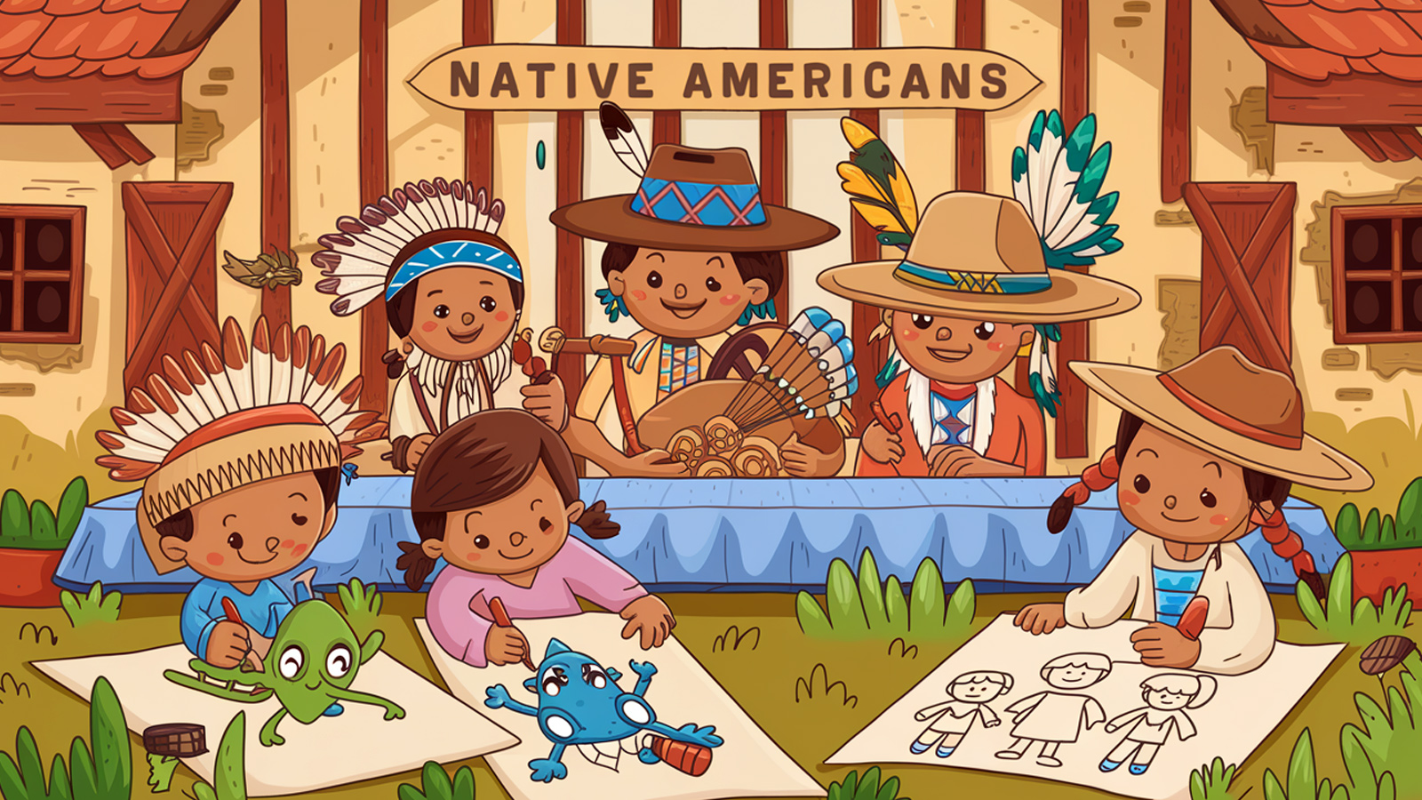 Native American Coloring Pages: Thanksgiving Special For Kids 🦅