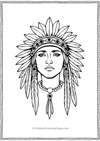 Native-American-Headdress-With-Beads Free PDF Printable