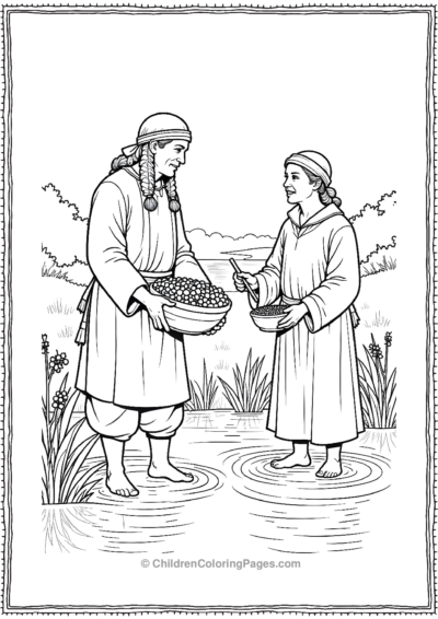 Native-Americans-Showing-Pilgrims-How-To-Harvest-Corn Free PDF Printable