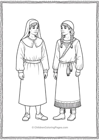 Native-Americans-Wearing-Traditional-Dresses Free PDF Printable