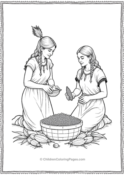 Native-Women-Preparing-Corn- Free PDF Printable