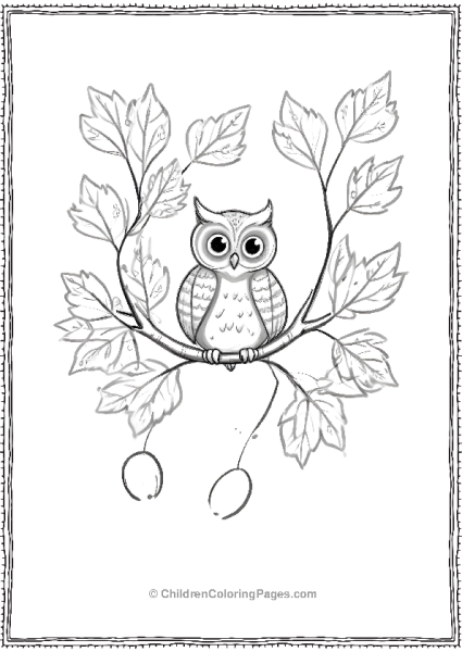 Owl Perched On A Tree Free PDF Printable