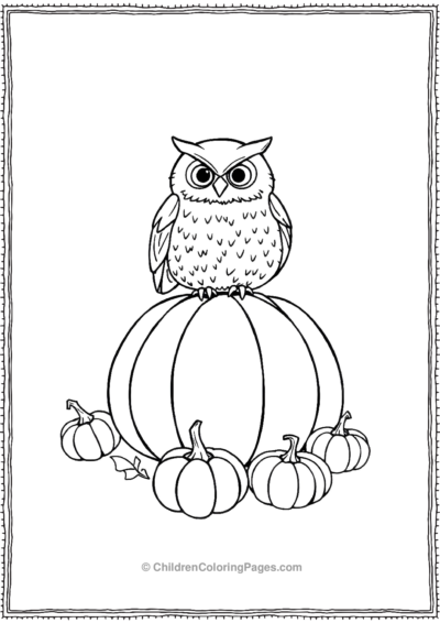 Owl Sitting On Top Of A Pumpkin Free PDF Printable