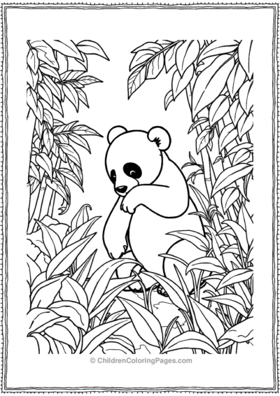 Panda-Exploring-A-Forest Free PDF Printable