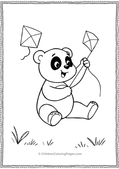 Panda-Flying-A-Kite Free PDF Printable