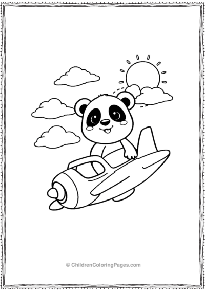 Panda-Flying-A-Plane Free PDF Printable