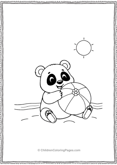 Panda-Holding-A-Beachball Free PDF Printable