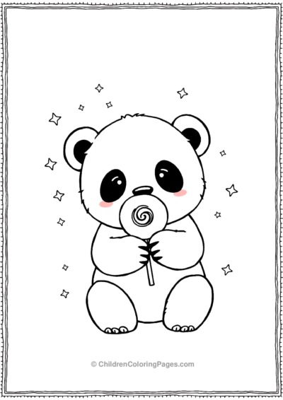 Panda-Holing-A-Giant-Lolli-Pop Free PDF Printable