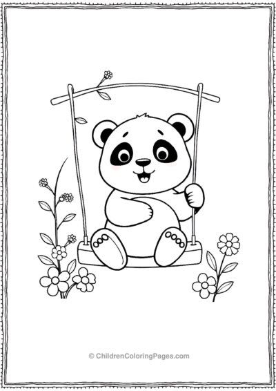 Panda-On-Swing Free PDF Printable