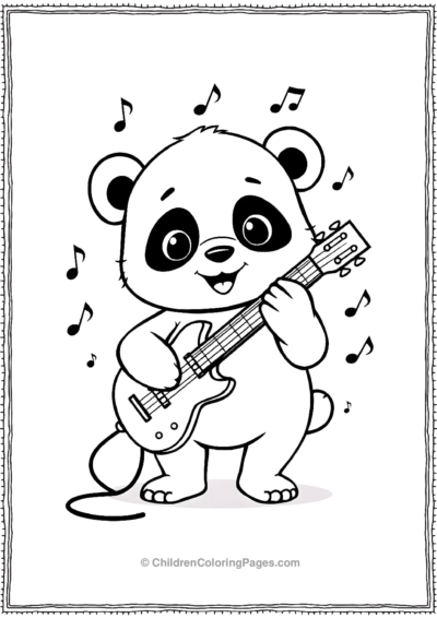 Panda-Playing-Guitar Free PDF Printable