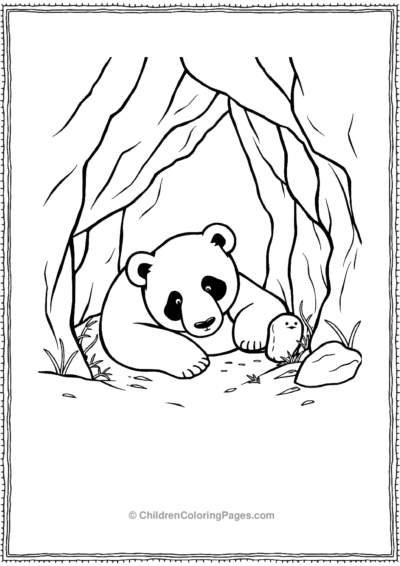 Panda-Resting-In-A-Cave Free PDF Printable