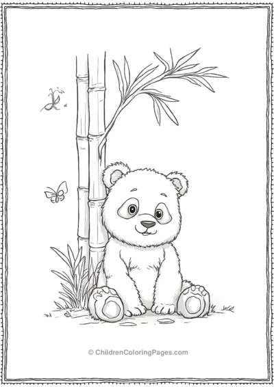 Panda-Sitting-Under-Bamboo-Tree Free PDF Printable