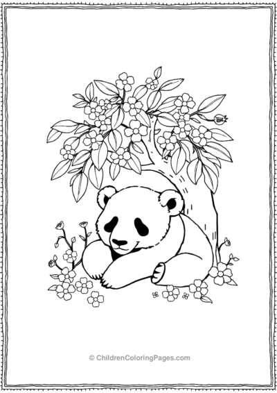 Panda-Sleeping-Under-A-Tree Free PDF Printable