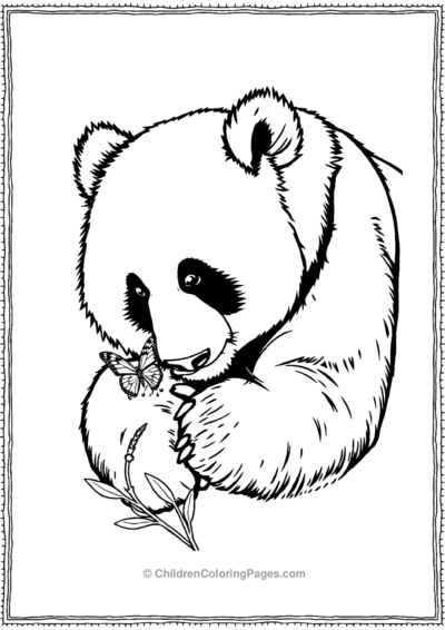 Panda-Sniffing-A-Butterfly Free PDF Printable