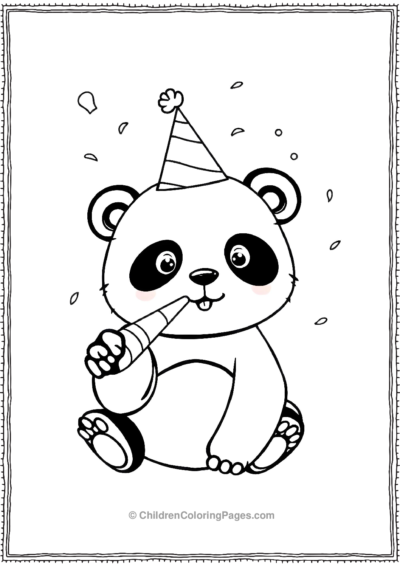 Panda-Wearing-A-Birthday-Hat Free PDF Printable