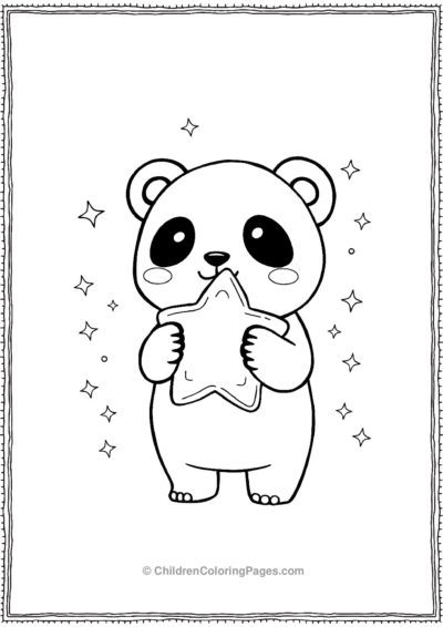 Panda-With-A-Star-Buiscuit Free PDF Printable