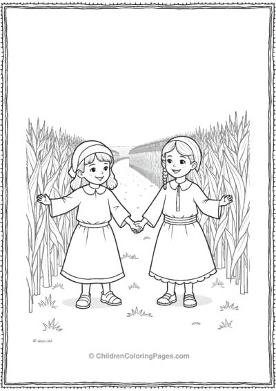 Pilgrim-And-Native-American-Children-Playing Free PDF Printable