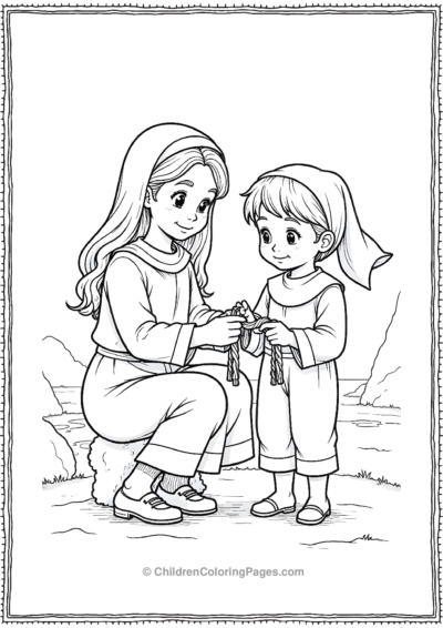 Pilgrim-Children-Learning-How-To-Knit Free PDF Printable