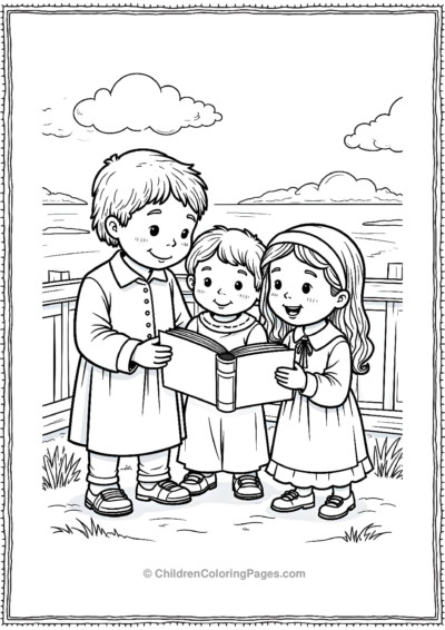 Pilgrim-Children-Learning-To-Read-From-A-Bible Free PDF Printable