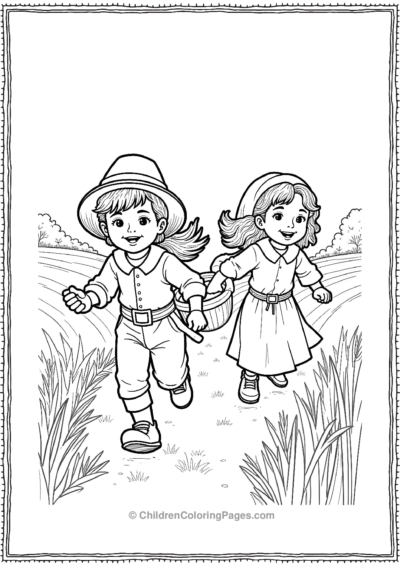 Pilgrim-Children-Running-Through-The-Fields Free PDF Printable