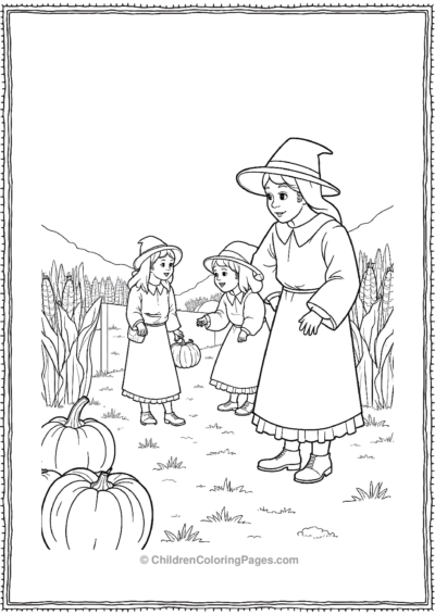 Pilgrims-Gathering-The-Fall-Harvest-Of-Corn-Squash Free PDF Printable