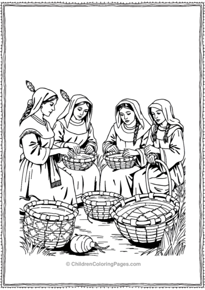 Pilgrims-Learning-How-To-Weave-Baskets-From-Native-Americans Free PDF Printable