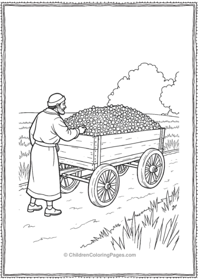 Pilgrims-Loading-Crops-Onto-A-Wagon-For-Transport Free PDF Printable