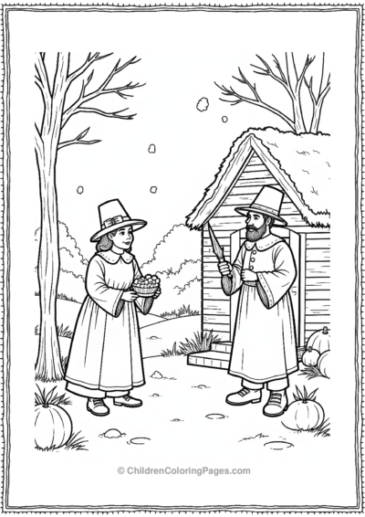 Pilgrims-Preparing-Their-Homes-For-The-Coming-Winter Free PDF Printable