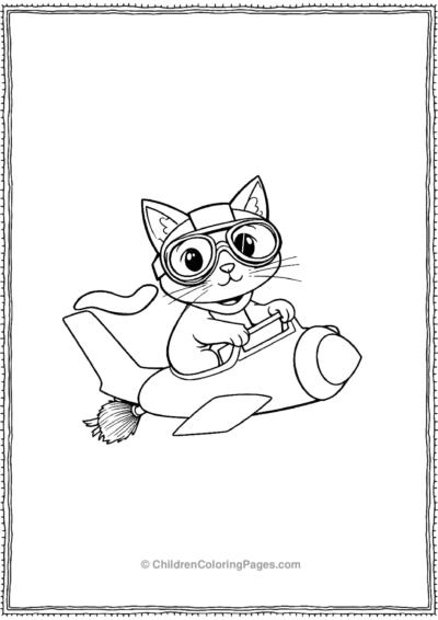 Pilot-Cat-Flying-A-Witchs-Broom-Like-An-Airplane Free PDF Printable