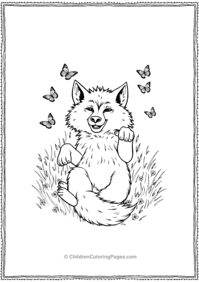 Playful-Werewolf-Rolling-On-The-Grass Free PDF Printable