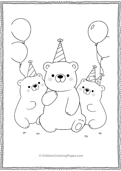 Polar-Bear-And-Friend-At-A-Party Free PDF Printable