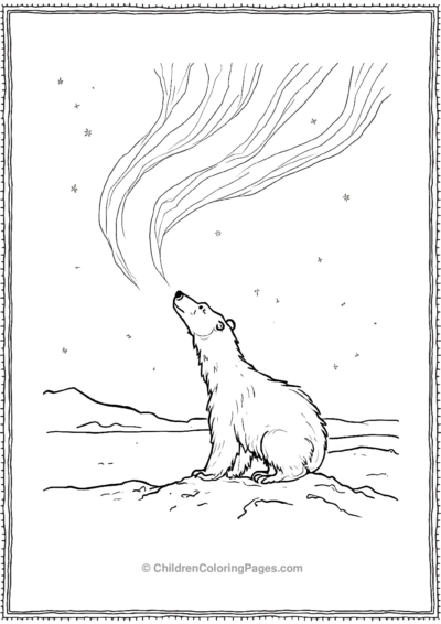 Polar-Bear-And-Northern-Lights Free PDF Printable