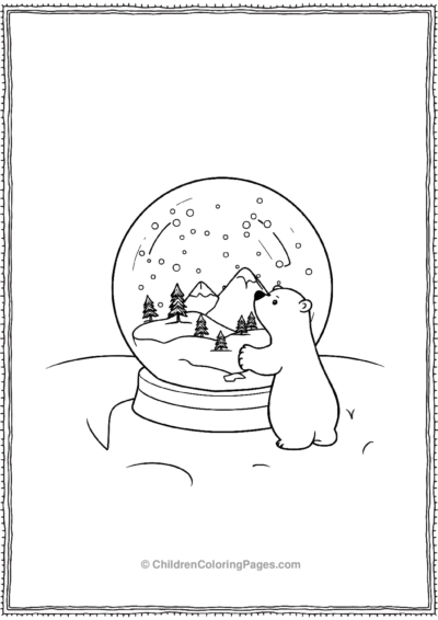 Polar-Bear-And-a-Snow-Globe Free PDF Printable